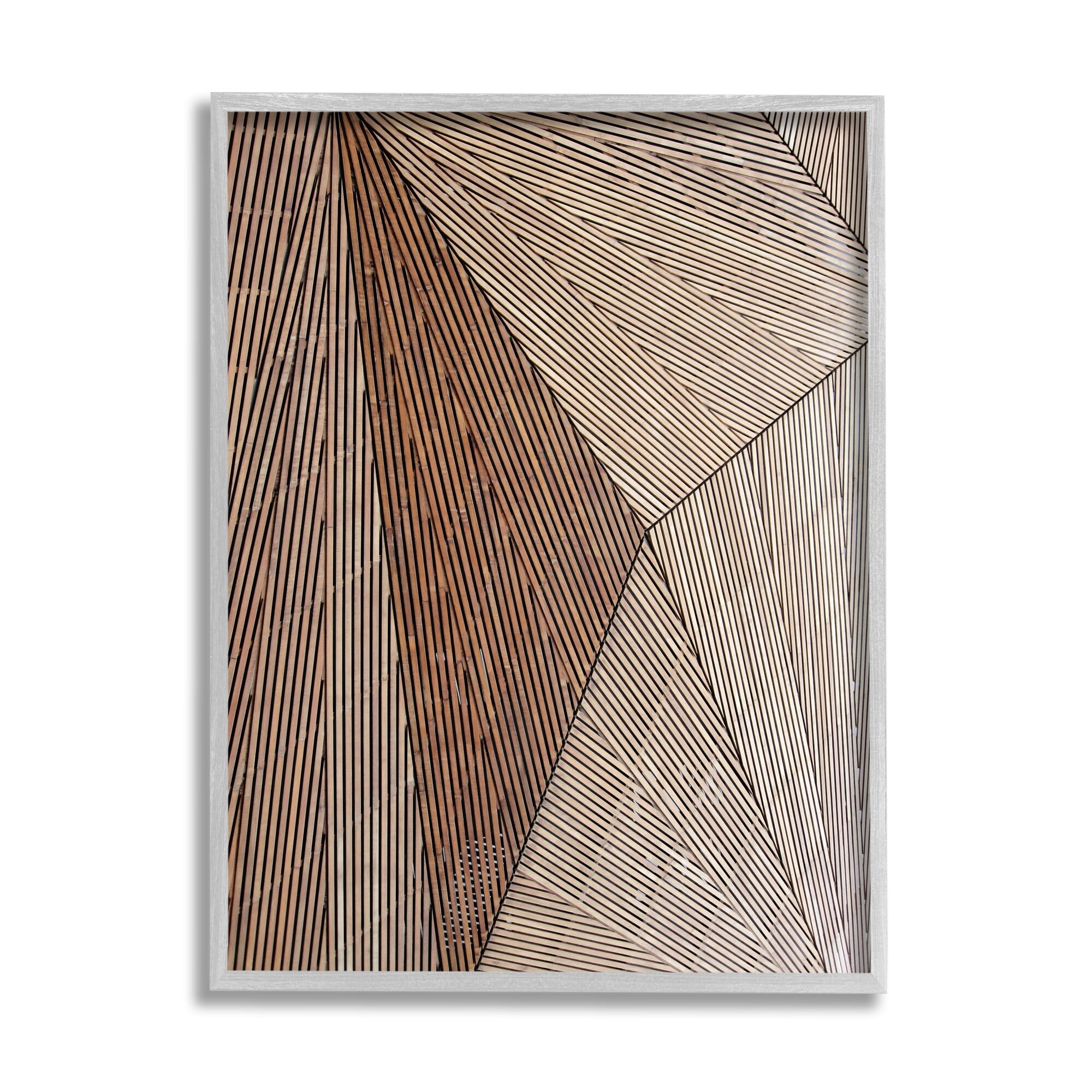 Stupell Industries Industrial Line Abstract Composition Geometric Shapes Brown Black Graphic Art Gray Framed Art Print Wall Art, 24x30, by Malerifabrikken