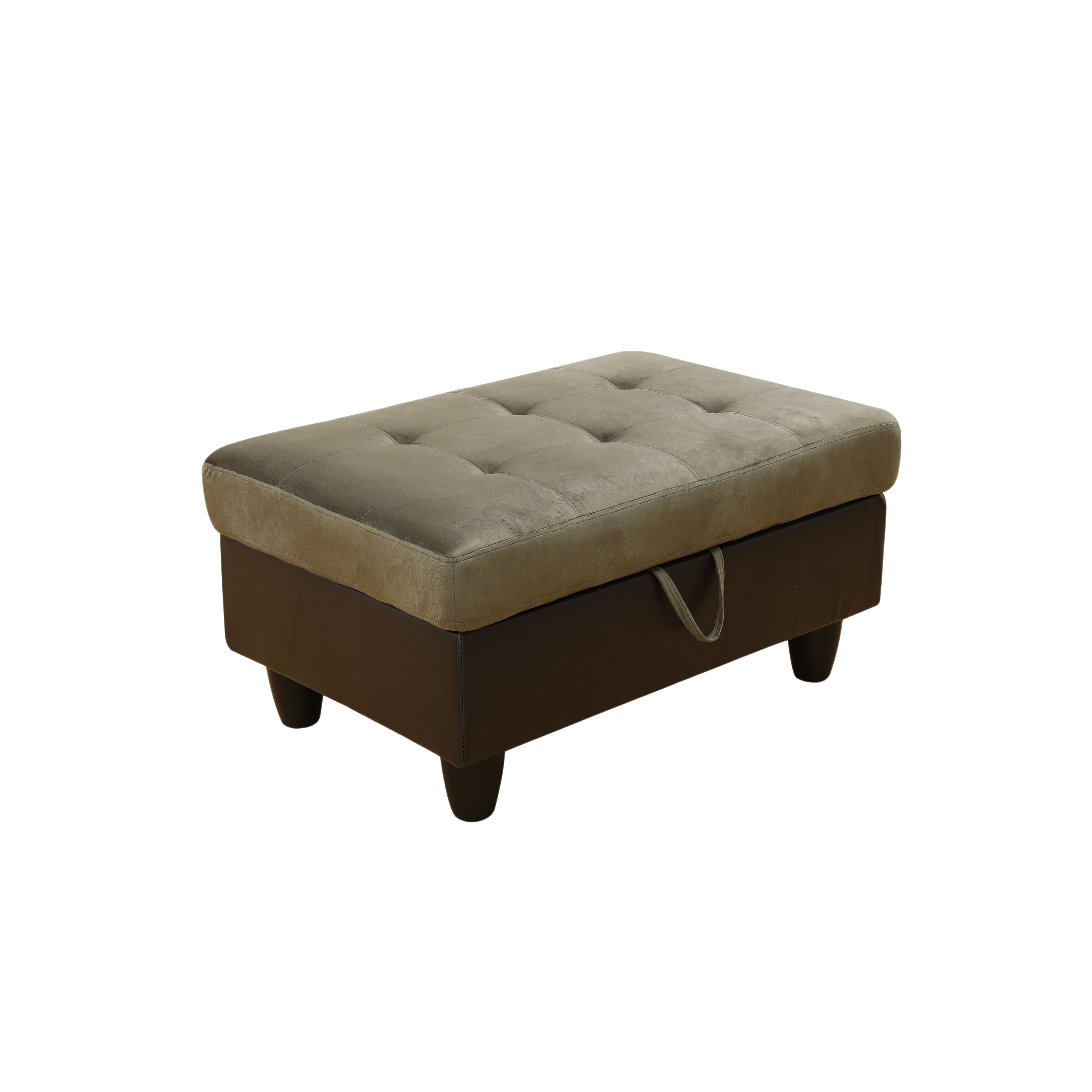 MAYEERTY Multifunctional Ottoman for Living Room Bedroom Entryway, Upholstered Footrest with Storage & Solid Wood Frame, Brown