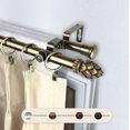 thumbnail image 2 of Gisela 13/16" Double Bay Window curtain rod Adjustable 20"-36", 38"-72" - Antique Brass,(ABay-07-4D), 2 of 4