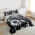 thumbnail image 3 of Homewish Chic Floral Daisy Full Size Comforter Sets 3-Piece for Teens Boys Girls,Flying Blue Butterflies Bedding Comforter Set,Retro Vintage Lightweight Bedding Sets,Lightweight Room Decor, 3 of 8