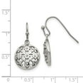 thumbnail image 2 of Stainless Steel Polished Cubic Zirconia Circle Shepherd Hook Earrings, 2 of 2