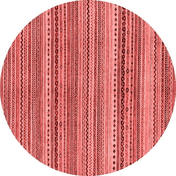 Ahgly Company Indoor Round Abstract Red Modern Area Rugs, 6' Round