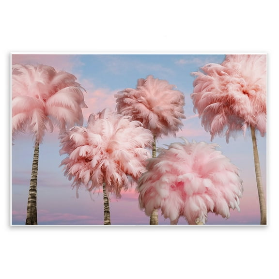 Stupell Industries Fluffy Pink Palm Trees Botanical & Floral Painting Unframed Art Print Wall Art, 15 x 10
