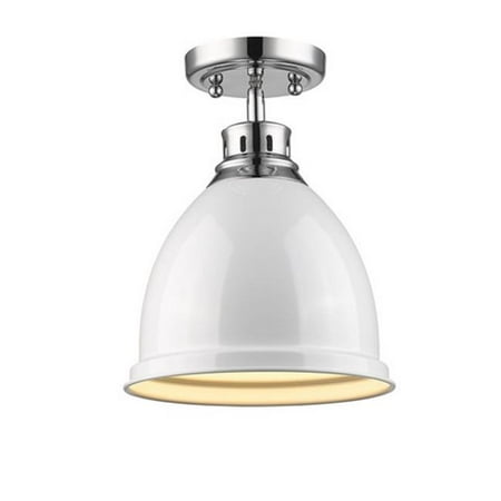 

Duncan Flush Mount in Chrome with White Shade