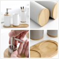 thumbnail image 4 of Set of 4 Ceramic Bathroom Accessories Set, Toothbrush Holder, Soap Dispenser, Tumbler, Bamboo Tray, 4 of 5