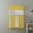 thumbnail image 4 of Mainstays 3-Piece Semi Sheer Rod Pocket Kitchen Window Tier Pair and Valance, 2 Café Curtains and 1 Curtain Valance, Yellow, 54"W x 45"L, 4 of 8