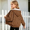 thumbnail image 4 of Kids Zip Up Hoodie Girls Leopard Print Full-Zip School Jacket for Girls Cute Oversized Teen Girls Sweatshirt Casual Winter Hooded Hoodies for Girls with Pockets, 4 of 6