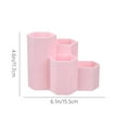 thumbnail image 3 of Pencil Holders Pens Cup Pencil Organizer, 4 Compartment Plastic Cute Pencil Holder for Desktop Supplies and Accessories, Multifunctional Desk Organizer for Office Home(Pink), 3 of 7