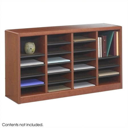 Safco E-Z Stor 24 Compartments Wood Literature Organizer in Cherry