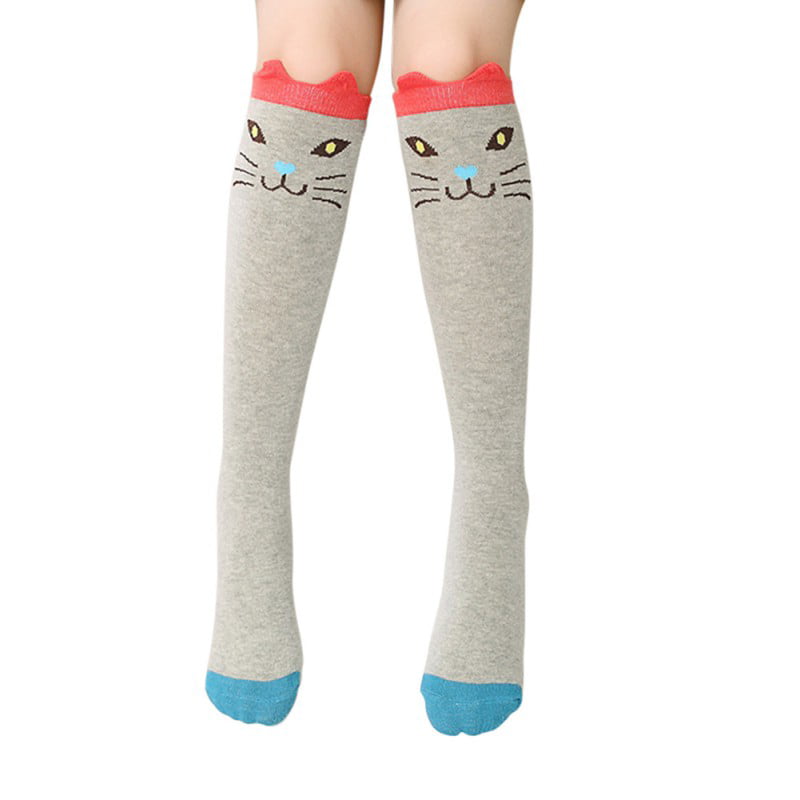 Womens/Girls Cartoon Anchors Pattern Casual Socks Yoga Socks Over The Knee High Socks 23.6