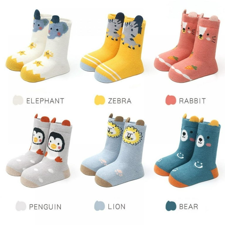 Cartoon Dispensing Baby Floor Socks, Baby Toddler Trampoline Socks,  Three-dimensional Version Non Slip Socks (1-5Years)