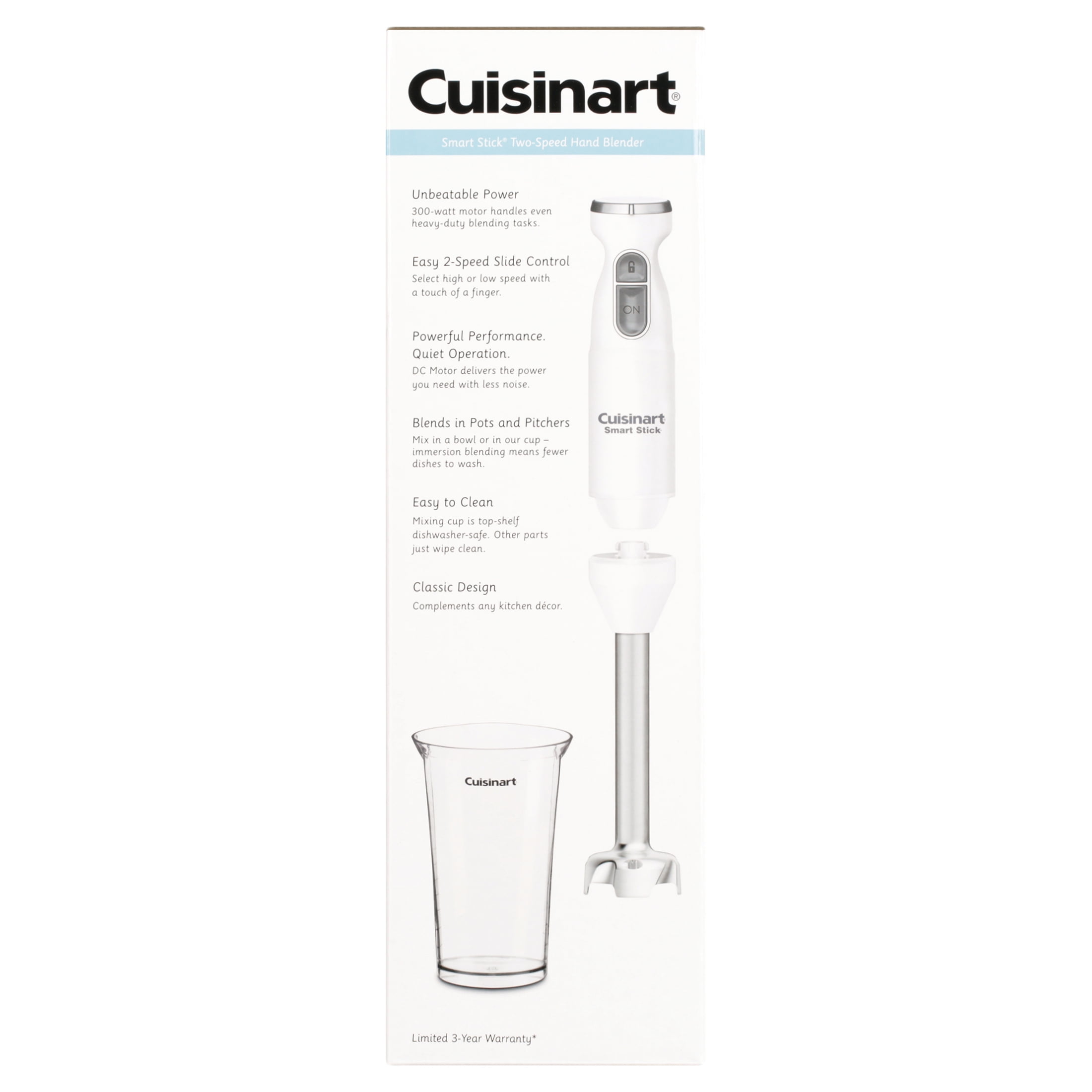 Cuisinart Hand Blender, Smart Stick 2-Speed Hand Blender- Powerful & Easy  to Use Stick Immersion Blender-for-Shakes, Smoothies, Puree, Baby Food