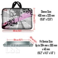thumbnail image 2 of LSS 15.6 inch Laptop Sleeve Bag Carrying Case Pouch with Handle for 14" 15" 15.4" 15.6" Apple MacBook,, Acer, Asus, Dell, Hp, Love Skull Floral, 2 of 3