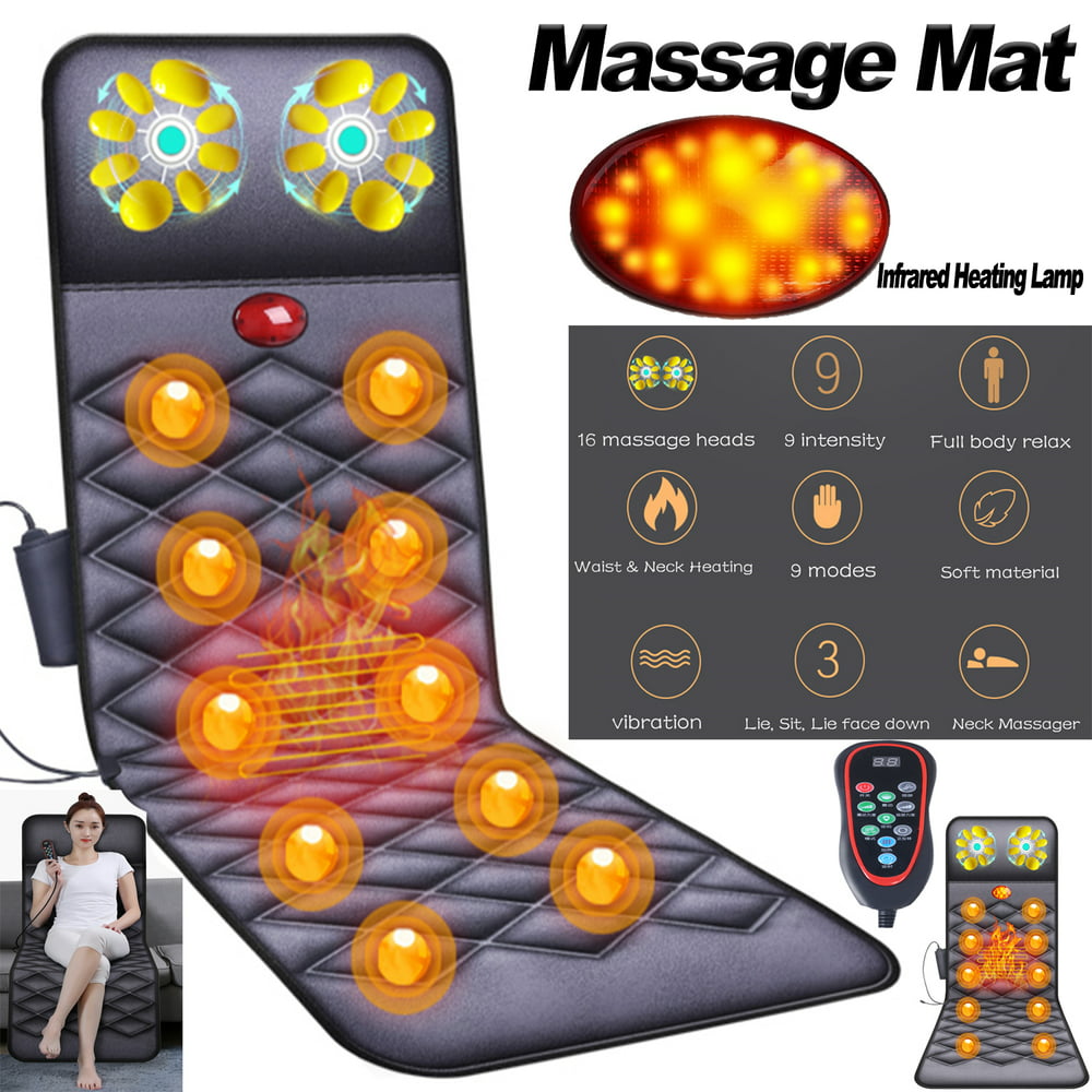 Imeshbean Full Body Massage Mat With Heat Function Massage Pad 10 Vibration Motors Therapy