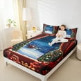 thumbnail image 4 of jejeloiu Santa Claus Full Size Sheets,Chic Christmas Gifts Bed Sheets,Green Xmas Tree Sheet Sets For Teens,Microfiber Bedroom Decor,4 Pieces, 4 of 7