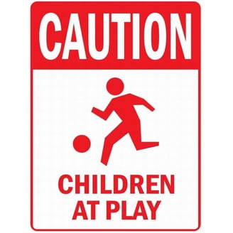 Hillman Plastic Slow Down Sign, Kids at Play Sign, 19