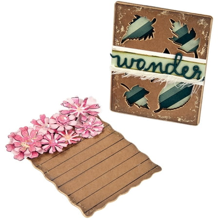 Sizzix Thinlits Die Set 4PK - 662811 Flowers and Leaves Journaling Cards by Eileen Hull