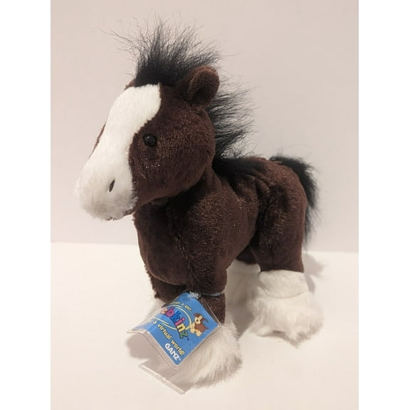 Ganz Webkinz - Clydesdale Horse Brown Stuffed Animal Plush  (With Sealed Code)(BONUS 1 WEBKINZ TRADING CARDS PACK)