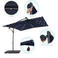 thumbnail image 6 of CHYVARY 8.2 x 8.2ft LED Outdoor Offset Umbrella W/Base, Patio Cantilever Outside Hanging Umbrellas,Navy Blue, 6 of 9