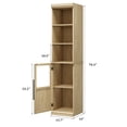 thumbnail image 2 of Narrow Bathroom Cabinet, 70" H Tall Slim Storage Cabinet with Glass Door and Open Shelves, Freestanding Storage Cabinets for for Small Spaces,Laundry Room, Living Room, Kitchen, 2 of 7