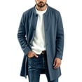 thumbnail image 6 of Fanshiluo Men's Mid‑Length Single Breasted Button Blend Coat, Long Sleeve Casual Outerwear,Size S-3XL, 6 of 7