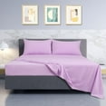 thumbnail image 3 of PiccoCasa 4 Pieces Bed Sheets Set with Flat Sheet, Fitted Sheet and Pillowcases King Light Purple, 3 of 6