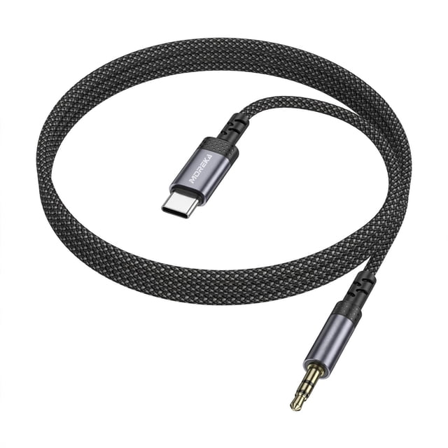 Cable Moreka Tipo C a Jack 3.5mm Audio Auxiliar HiFi Trenzado 1m Modelo AU-08