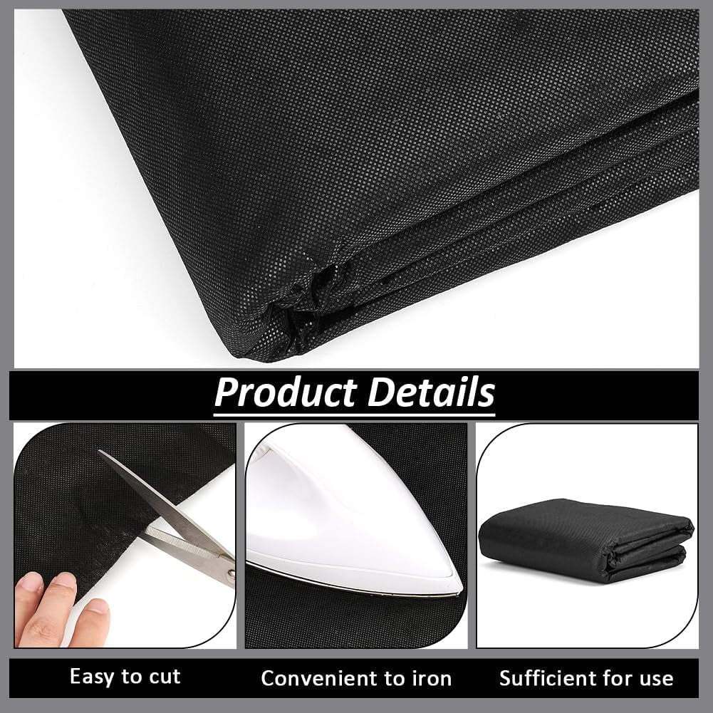 10 Yard Adhesive Polyester Fabric Garment Accessories Black 100cm