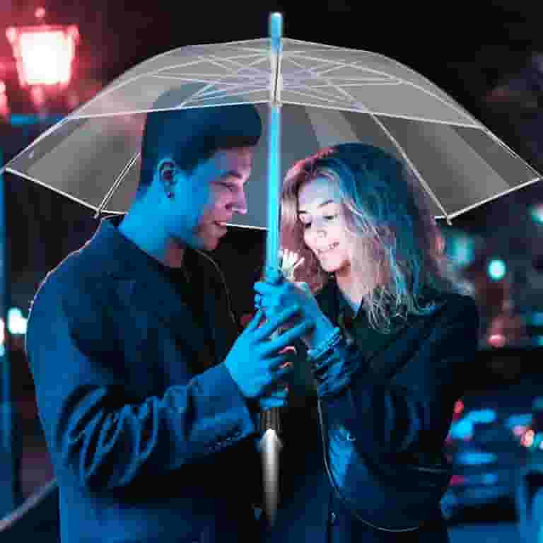 Stagmoo LED Handheld Rain Umbrella, 7 Color Changing Stagmoo LED Handheld Rain Umbrella, 7 Color Changing