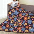 thumbnail image 6 of Honeii Leaves Flower Print Fleece Blanket - Throw Blanket for Bed, Sofa, Couch, Camping, and Travel , Microplush Ultra Soft Warm Blanket-80"x60", 6 of 7
