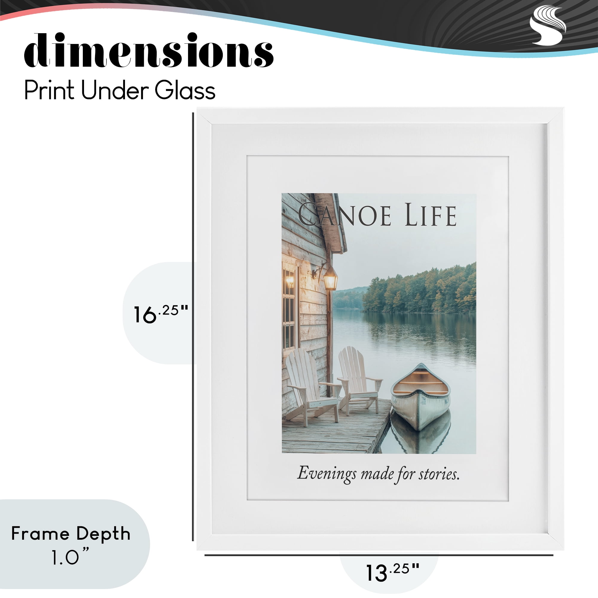 Stupell Industries Canoe Life Quote White Framed Print Under Glass, design by A Barefoot Stylist