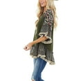 thumbnail image 6 of aturustex Women Top 3/4 Sleeve Floral Boho Patchwork Tunic Blouse Causal Loose Tunic T-Shirt Fall, 6 of 7