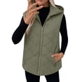thumbnail image 2 of Sokhug Womens Hooded Quilted Puffer Vest Zip Up Sleeveless Lightweight Fall Winter Plain Lined Cotton Padded Jacket Outerwear with Pockets, 2 of 7