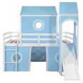 thumbnail image 4 of Full Size Loft Bed with Slide Pink Tent and Tower - Blue, 4 of 9