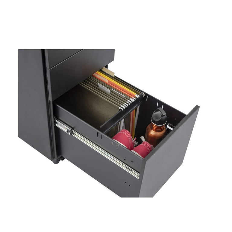 VARIDESK Slim FileCabinet for Office Storage with Three Drawers, Charcoal-Grey