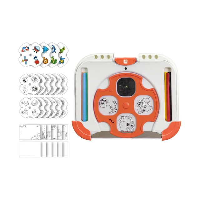 Proyector de dibujo para niños, tablero de proyección de dibujo, grafiti inteligente Naranja