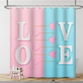 thumbnail image 2 of Love Shower Curtain Pink and Blue Love Words and Pink Heart Print Girls Valentine''s Day Shower Curtain for Bathroom Water Repellent Polyester 72W x 72L inch, 2 of 6
