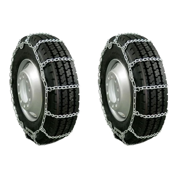 2 Pair Cam Tensioner Twisted Link Snow Tire Chains Compatible w/ 16.5" Rim Diameter & 12" Wide Car Pickup Low-duty Trucks SUV Tires, Strong Tire Traction Chain