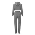 thumbnail image 5 of Usmixi 3 Piece Sets for Women Sports Tracksuits Set for Women Drawstring Cropped Hoodies Tank Tops and Jogger Pant Outfits Sets Casual Solid Pocket Sweatsuits Lounge Set Holiday, 5 of 5