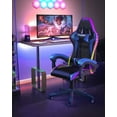 thumbnail image 4 of Bigzzia Gaming Chair with LED Lights, Computer Chair with Lumbar Support, Ergonomic High Back Video Game Chair with Swivel Seat and Headrest, Blue, 4 of 7