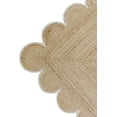 thumbnail image 5 of Scalloped Handwoven Natural Jute Area Rug, Off White Trim, 2'x3', 5 of 5