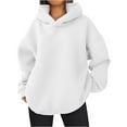 thumbnail image 2 of Mohiass Womens Oversized Hoodies Fleece Hooded Sweatshirts Casual Comfy Tops Fall Fashion 2025 Cute Clothes with Pockets White XL, 2 of 6