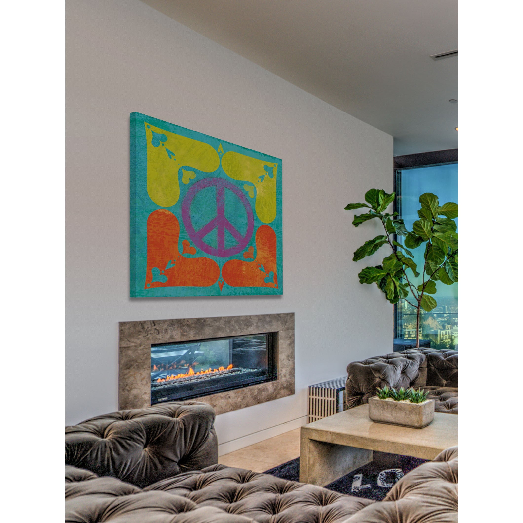 Marmont Hill "A Peace Sign Quilt I" Painting Print on Canvas