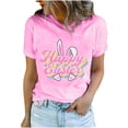 thumbnail image 1 of Bowake Easter T-Shirts pour Femmes Manches Courtes Col Rond T-Shirts Easter Joyeux T-Shirts Graphiques Mignons Hauts d'Été Décontractés, 1 of 7