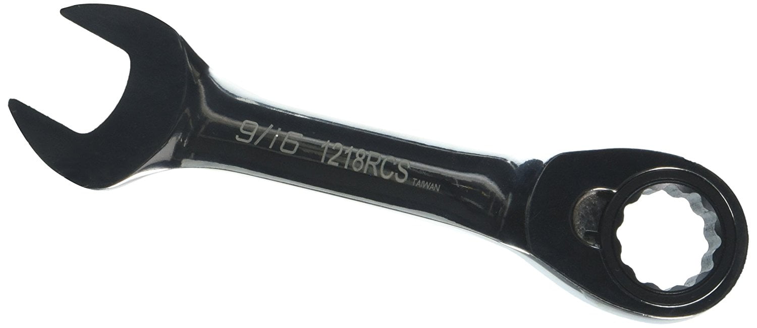 1218RCS 9/16Inch Stubby Reversible Ratcheting Combination Wrench, 12