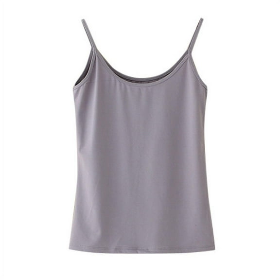 Solid Color Tank Tops 100% Cotton Women Summer Camisole Vest Stretchable Ladies Slim Strap Tops