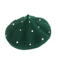 thumbnail image 1 of Aunavey Baby Girls Pearl Beret Hats Sweet Woolen Beanie Caps Spring Winter Party Accessories 2-6Y, 1 of 6