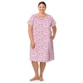 thumbnail image 5 of Aria Women's 100% Cotton Raglan Sleeve Smocked Neck Sleepwear 40" Gown, Sizes XS-5X, 5 of 8