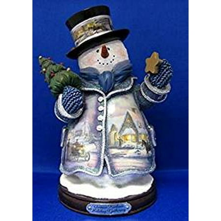 Thomas Kinkade Holiday Gathering Snowman & Inches Tall Cerificate of Authenticity