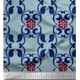 thumbnail image 1 of Soimoi Poly Georgette Fabric Floral & Filigree Damask Print Sewing Fabric Yard 42 Inch Wide, 1 of 3